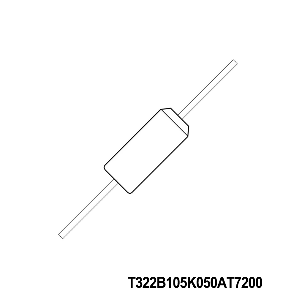 KEMET T322B105K050AT7200 Tantalum Capacitors - Solid Leaded 50V 1.0uF 10%