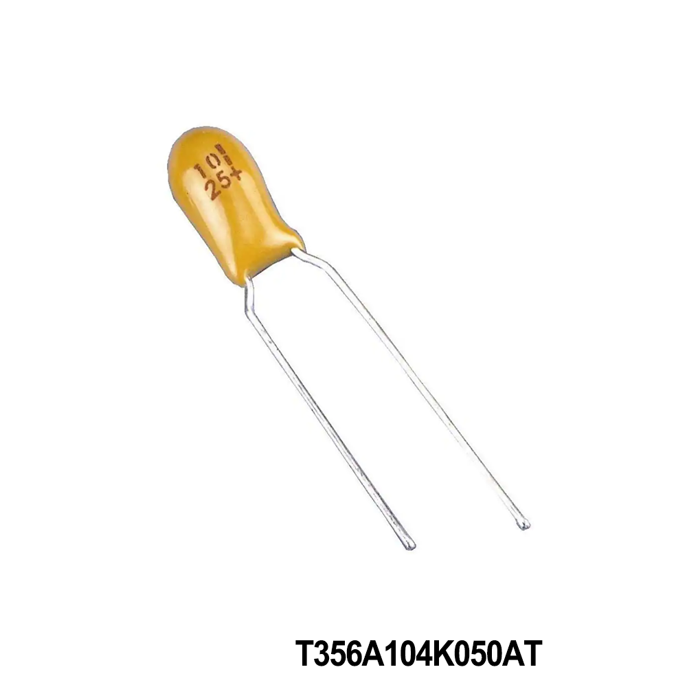 KEMET T356A104K050AT Tantalum Capacitors - Solid Leaded 50V 0.10uF 10% LS=5.08mm