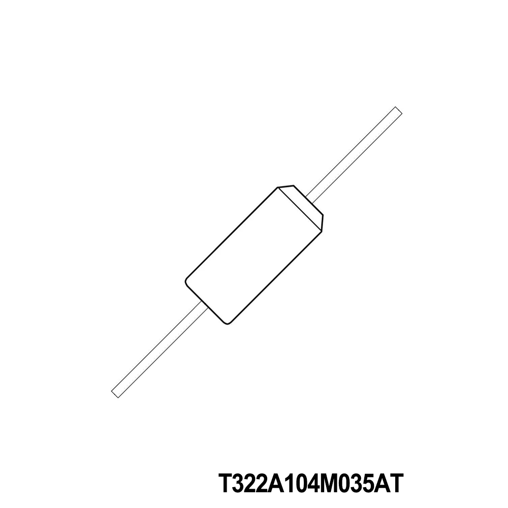 KEMET T322A104M035AT Tantalum Capacitors - Solid Leaded 35volts 0.1uF 20%