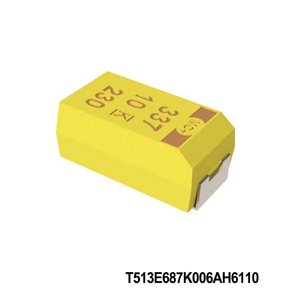 KEMET T513E687K006AH6110 Tantalum Capacitors - Solid SMD 6.3V 680uF 2924 10% ESR=23mOhms
