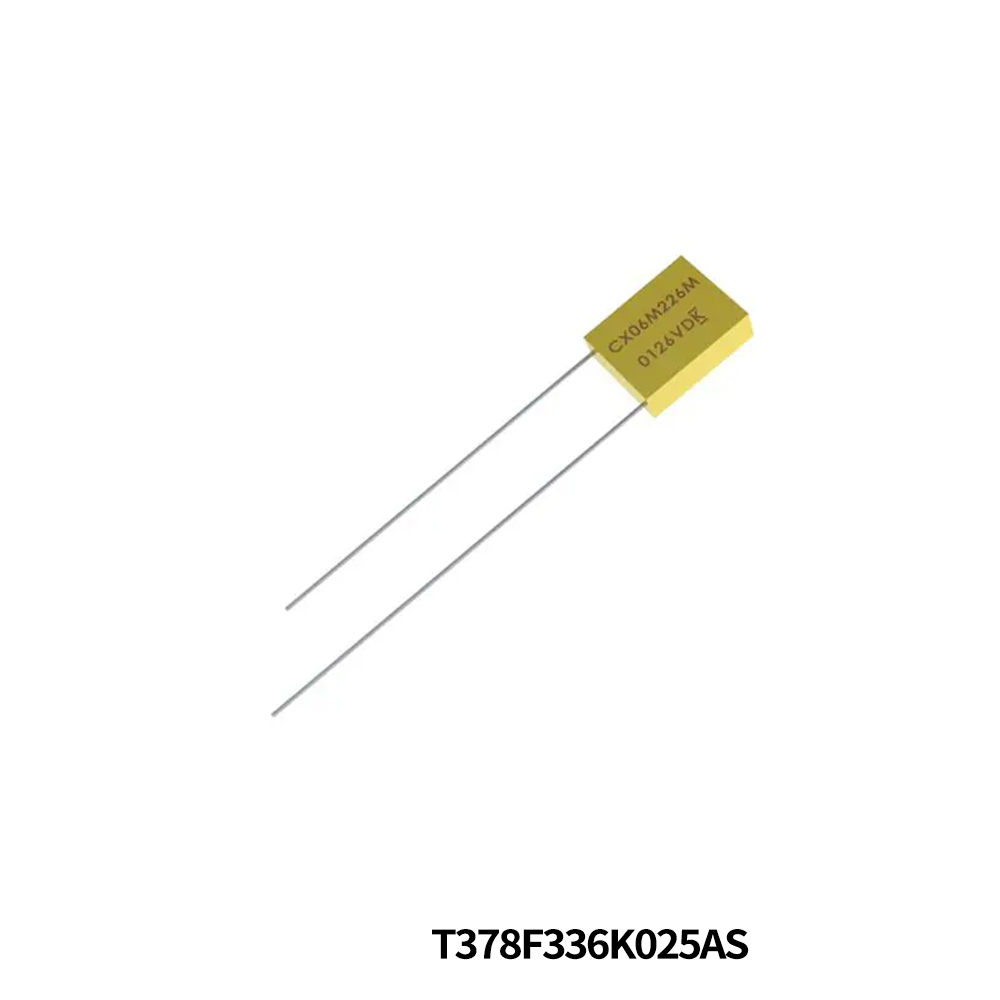 KEMET T378F336K025AS Tantalum Capacitors - Solid Leaded 25V 33 uF 10% 125C 10% ESR=1.2 Ohms LS=7.62 mm T378