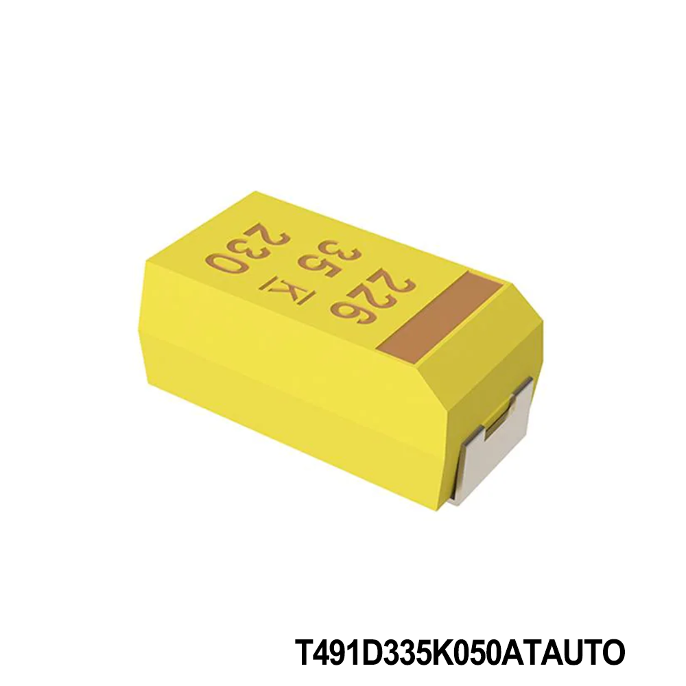 KEMET T491D335K050ATAUTO Tantalum Capacitors - Solid SMD 50V 3.3uF 2917 10% ESR=45mOhms AECQ200