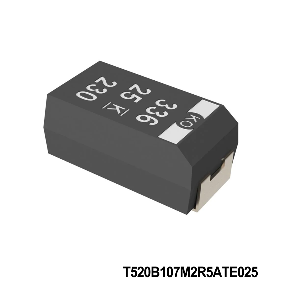 KEMET T520B107M2R5ATE025 Tantalum Capacitors - Polymer 2.5V 100uF 1311 20% ESR=25mOhms