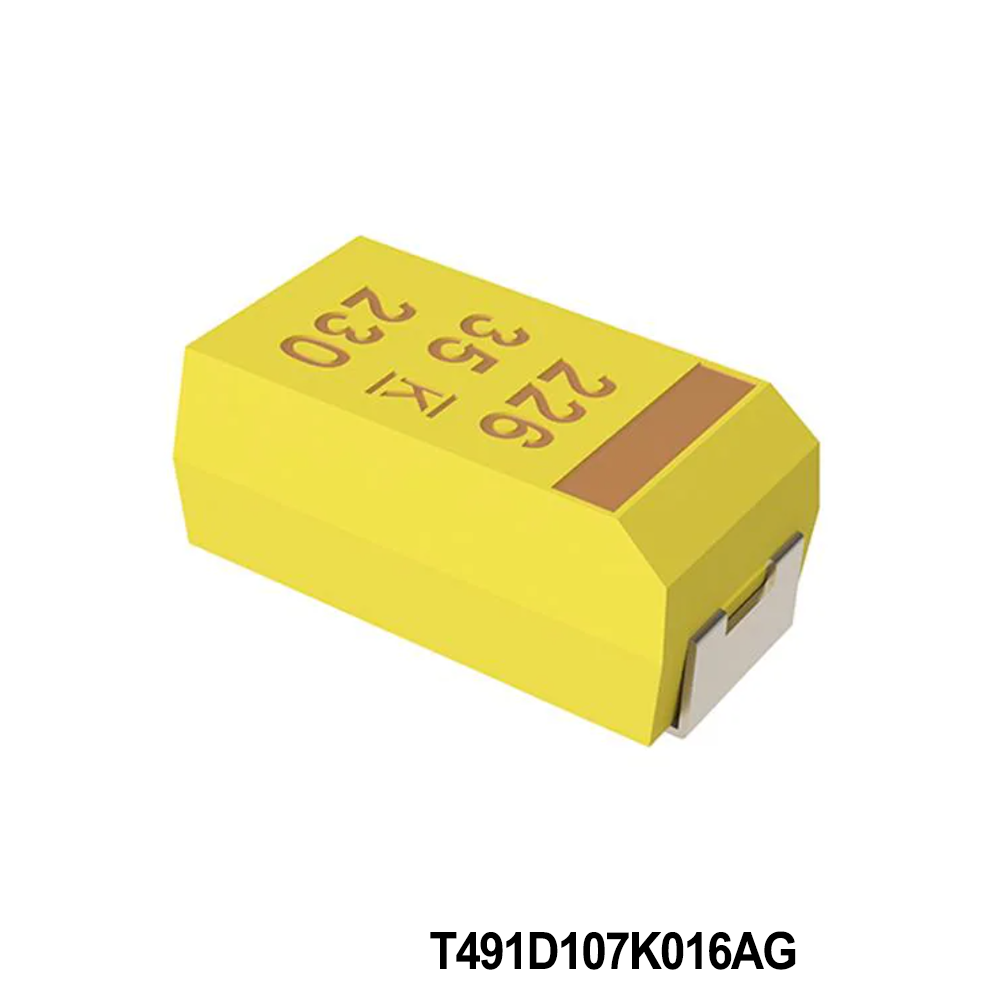 KEMET T491D107K016AG Tantalum Capacitors - Solid SMD 16V 100uF 2917 10% ESR=700mOhms