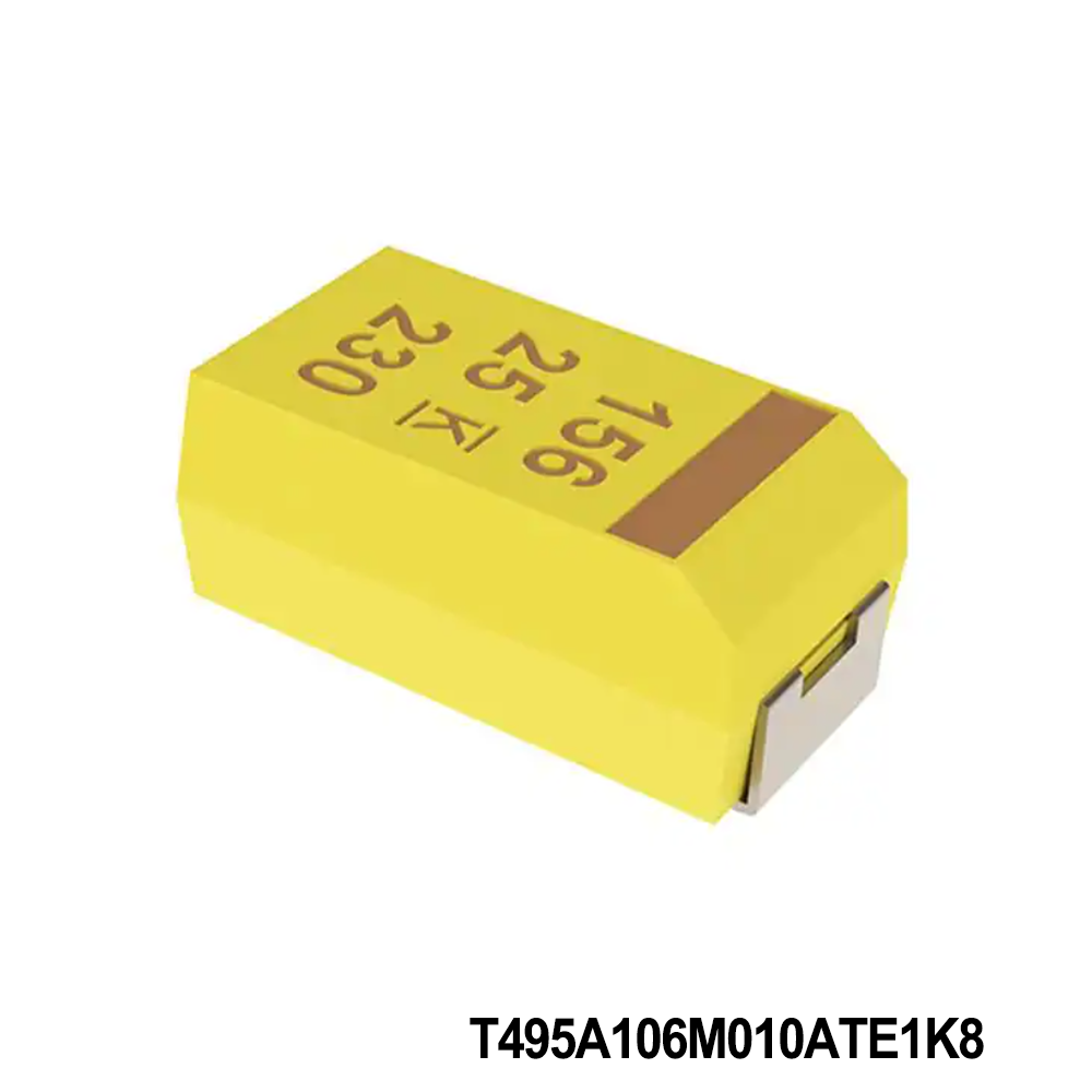 KEMET T495A106M010ATE1K8 Tantalum Capacitors - Solid SMD 10V 10uF 1206 20% ESR=1.8Ohms