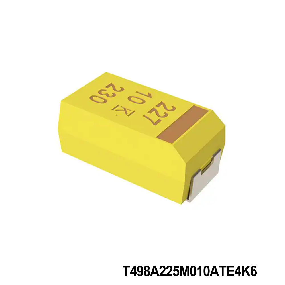 KEMET T498A225M010ATE4K6 Tantalum Capacitors - Solid SMD 10V 2.2uF 1206 20 % ESR=4.6Ohms AECQ200
