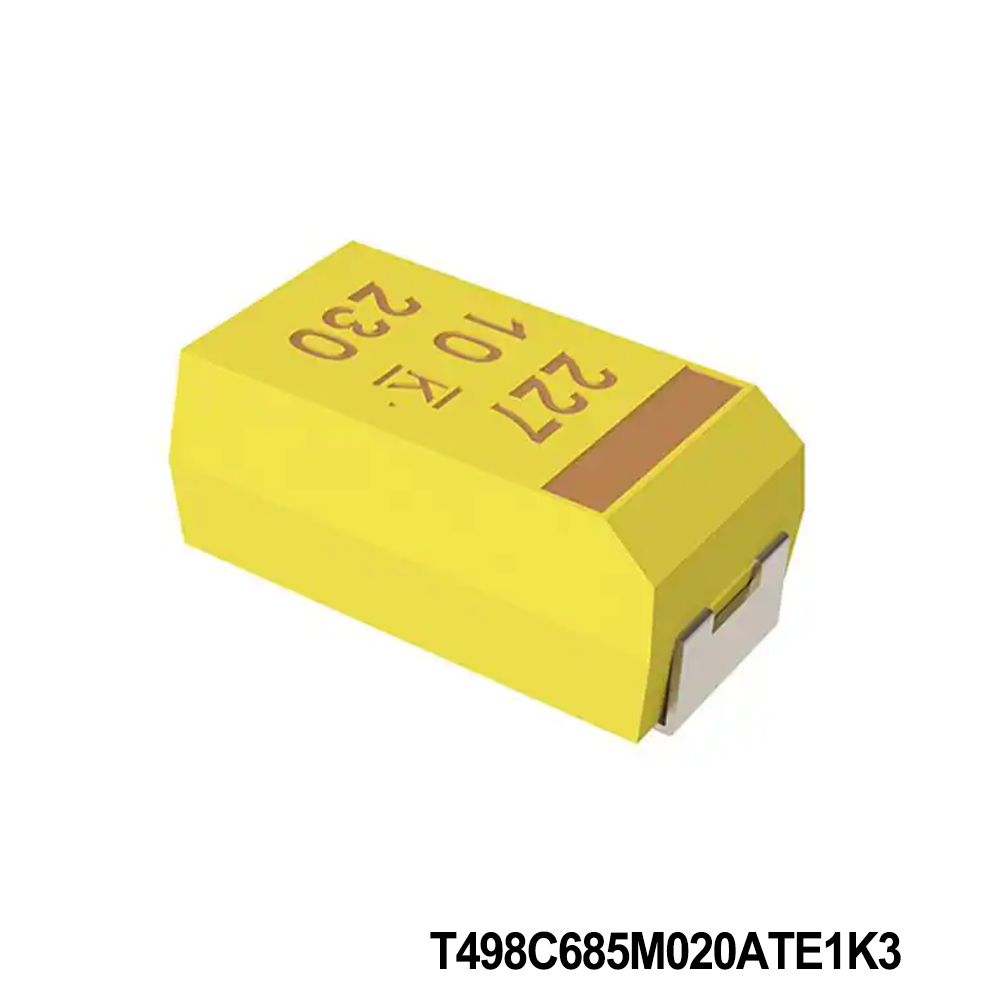 KEMET T498C685M020ATE1K3 Tantalum Capacitors - Solid SMD 20V 6.8uF 2412 20 % ESR=1.3Ohms AECQ200
