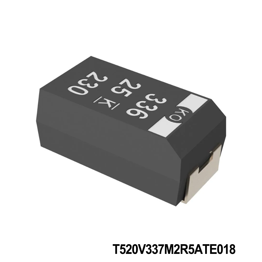 KEMET T520V337M2R5ATE018 Tantalum Capacitors - Polymer 2.5V 330uF 2917 20% ESR=18mOhms