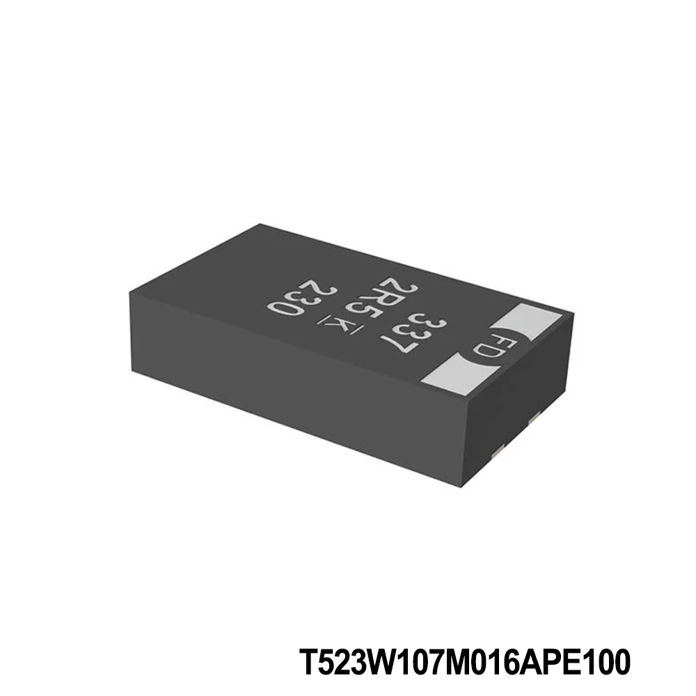 KEMET T523W107M016APE100 Tantalum Capacitors - Polymer 16V 100uF 2917 20% ESR=100mOhms