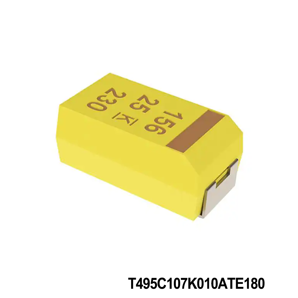 KEMET T495C107K010ATE180 Tantalum Capacitors - Solid SMD 10V 100uF 10% ESR=180mOhms