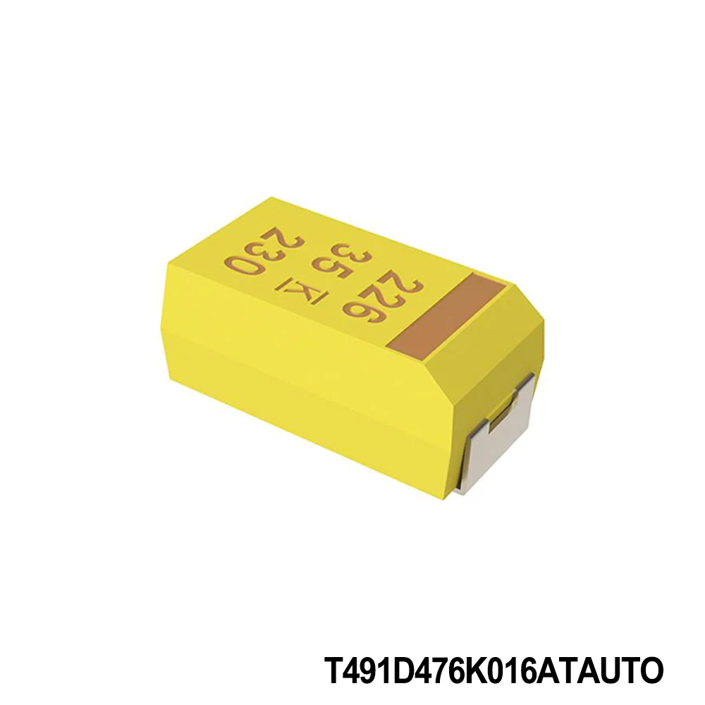 KEMET T491D476K016ATAUTO Tantalum Capacitors - Solid SMD 16V 47uF 2917 10 % ESR=25mOhms AECQ200