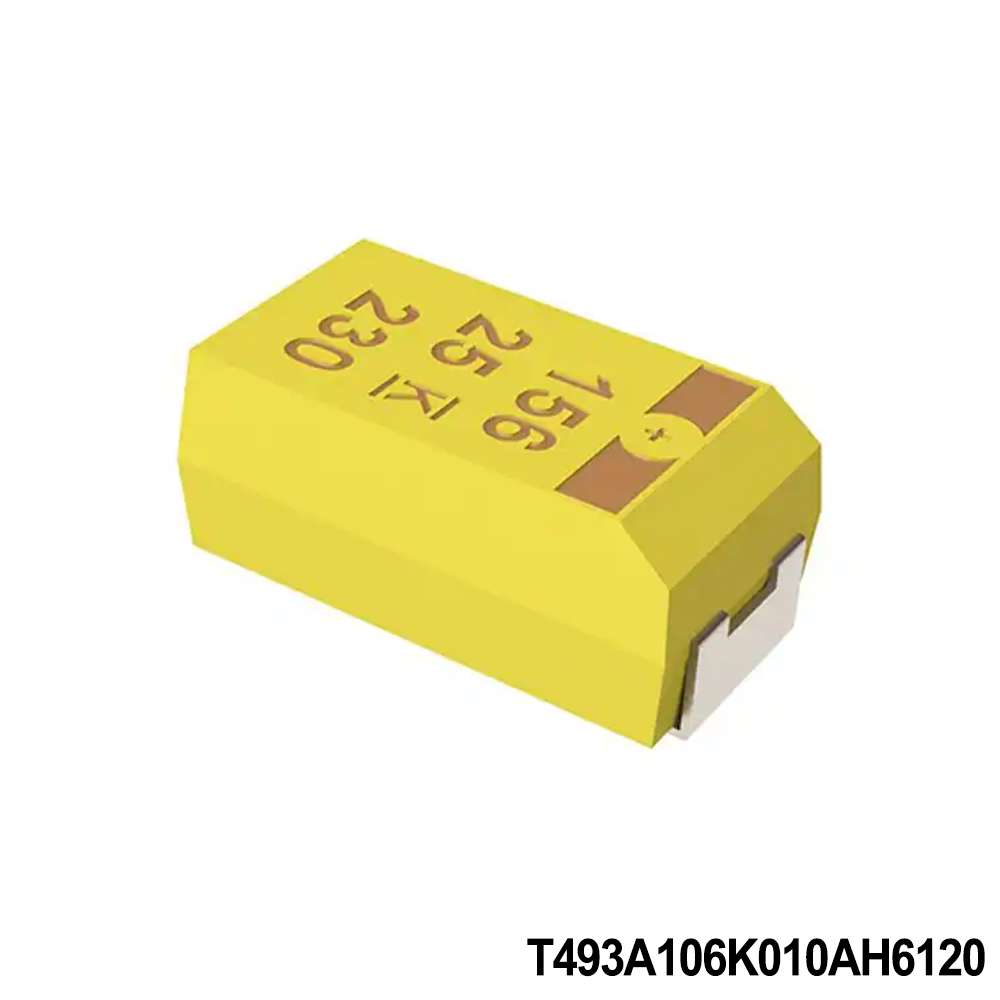 T493A106K010AH6120 KEMET Tantalum Capacitors - Solid SMD 10V 10uF 1206 10%
