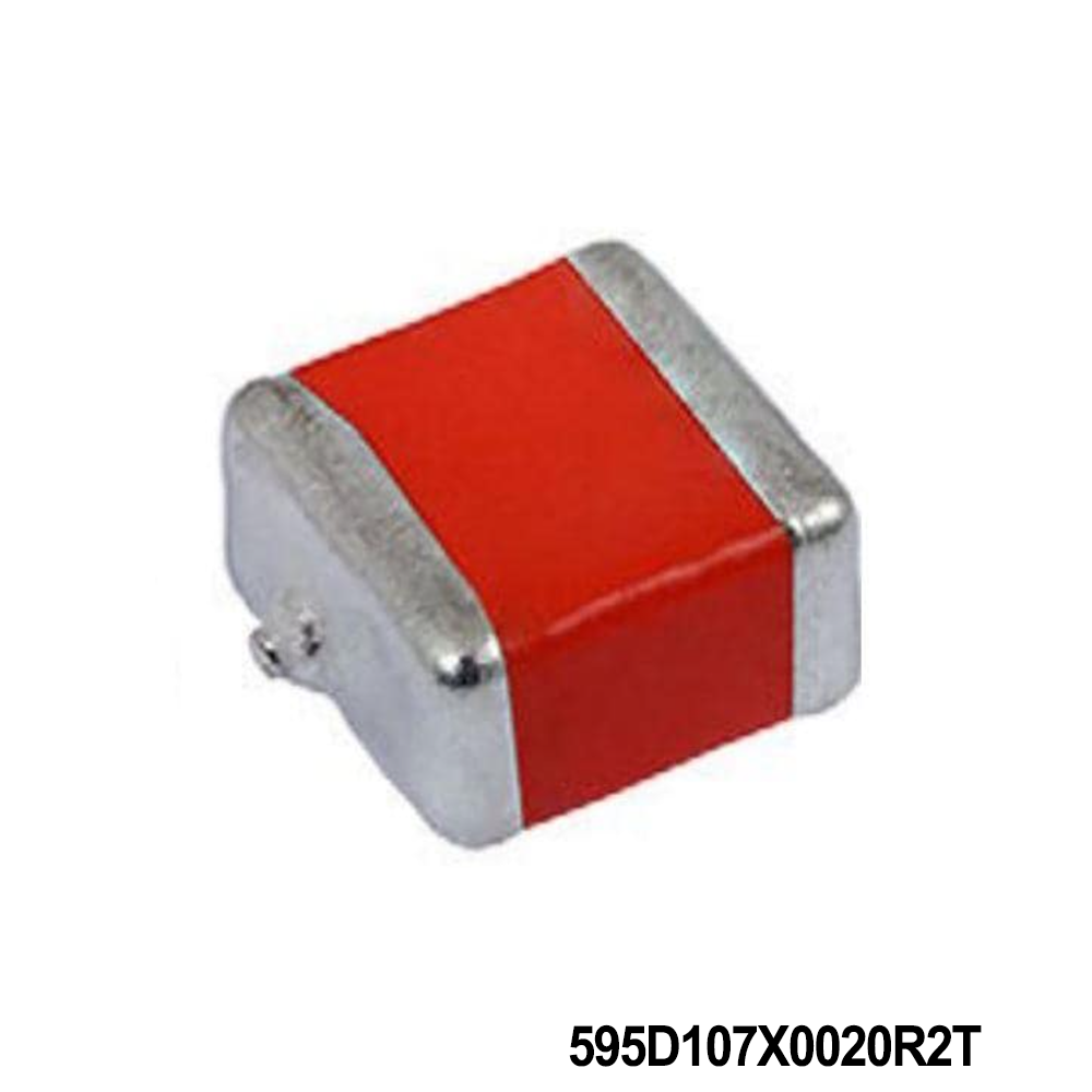 595D107X0020R2T Vishay / Sprague Tantalum Capacitors - Solid SMD 100uF 20volts 20% R case Conformal