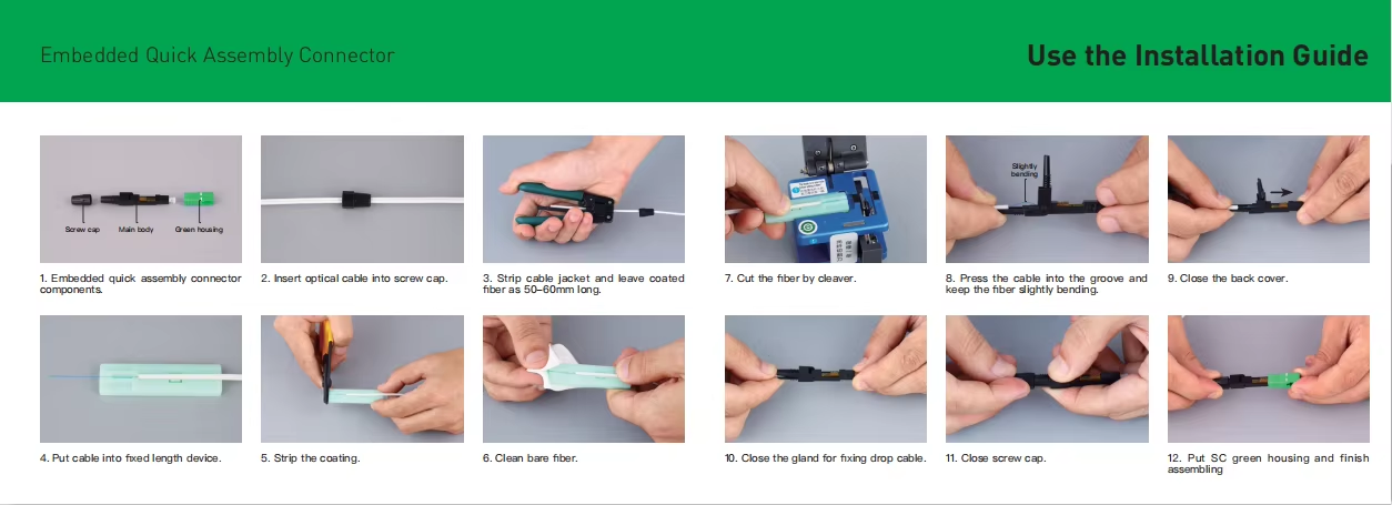 how to install fiber optic fast connector