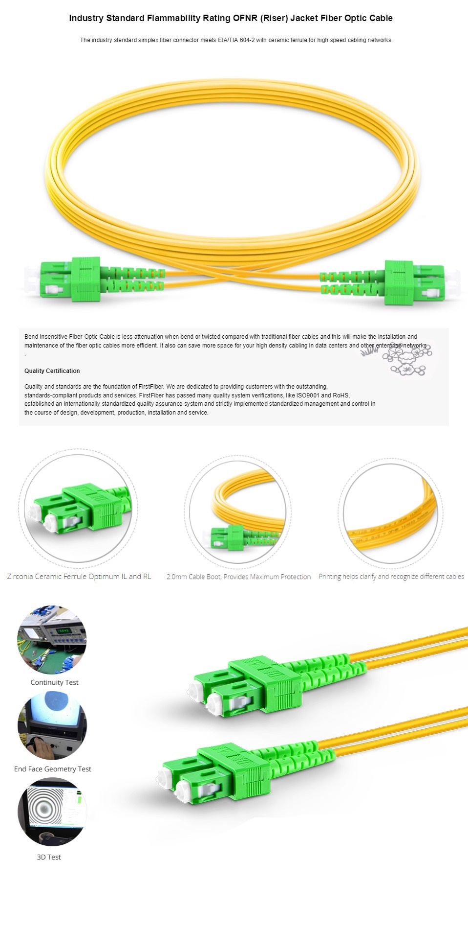 SC APC Fiber Optic Patch Cord