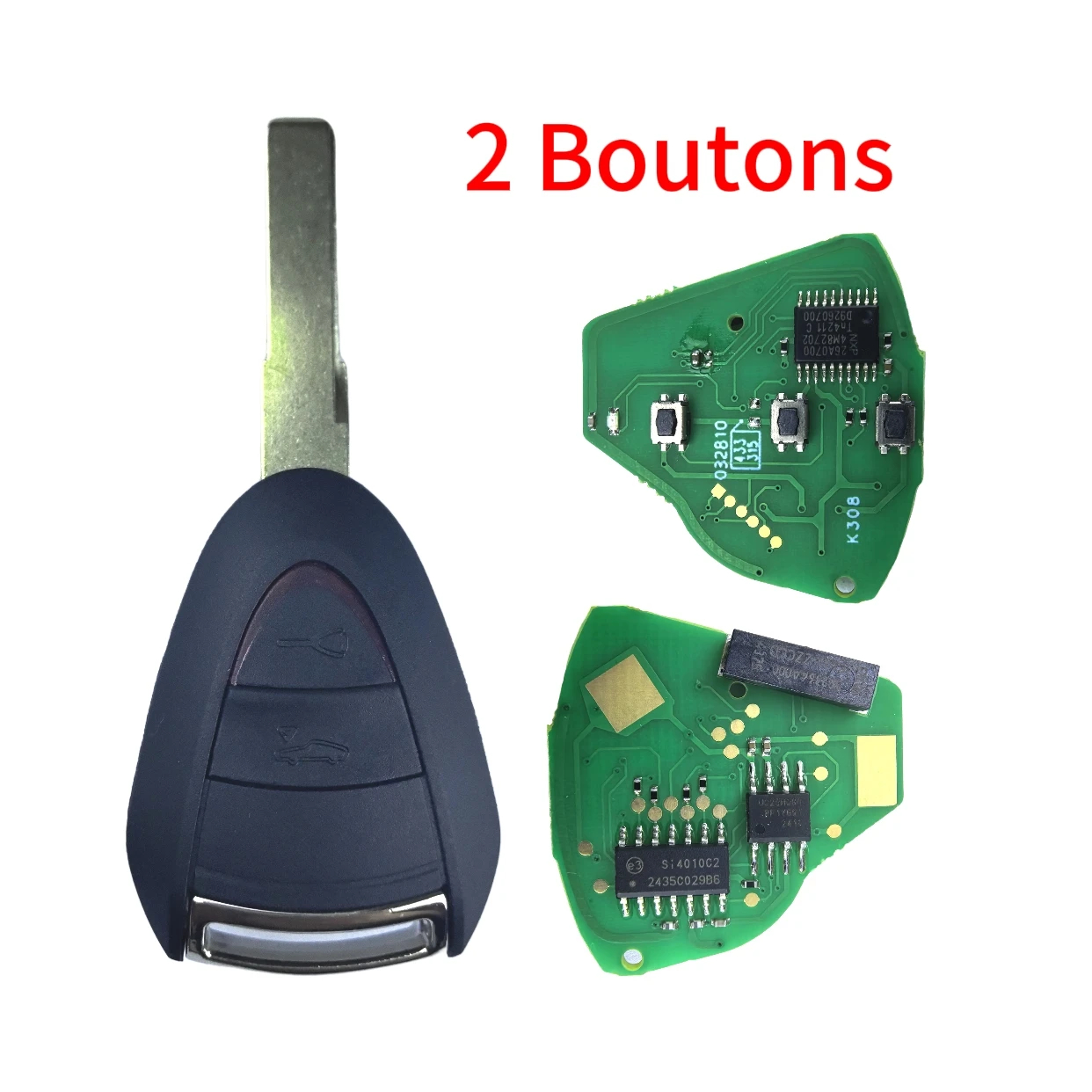 2 button remote key for Porsche Cayman Boxster Turbo 911 987 996 997 Carrera Targa2005 - 2010 ID46 Chip 315mhz 433MHz FCC ID:LXP-VIM244 