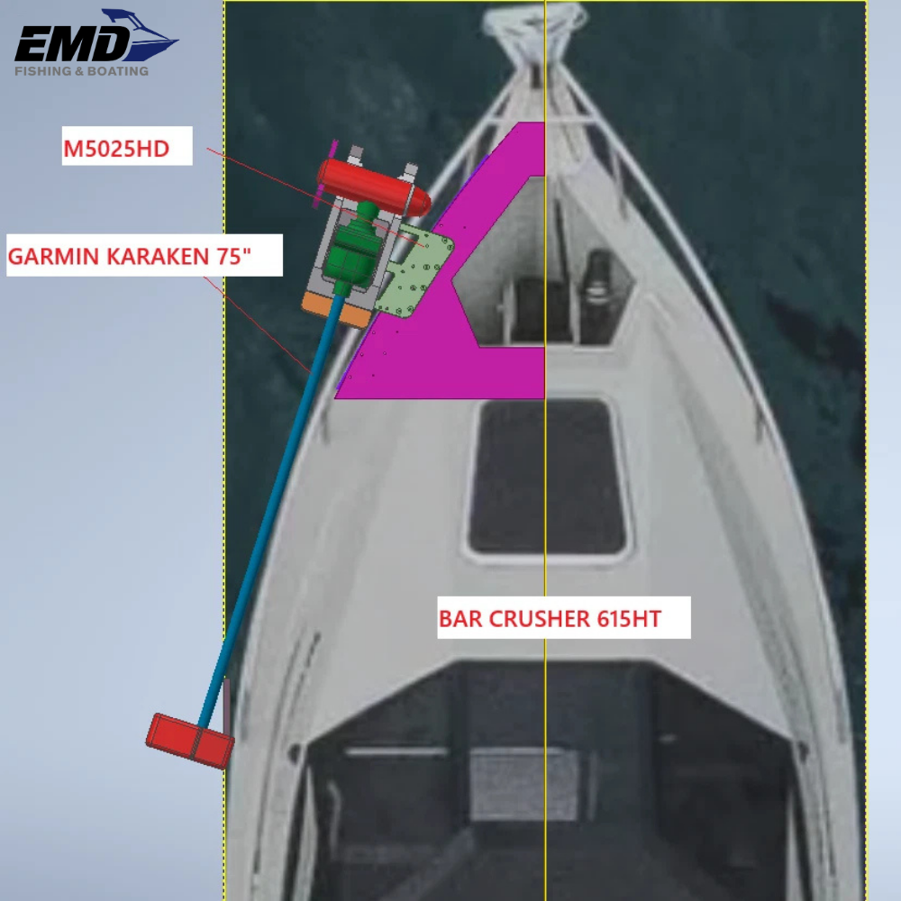 EMD Heavy-Duty Bolt-On Trolling Motor Bracket for BarCrusher, Yellowfin & Stacer