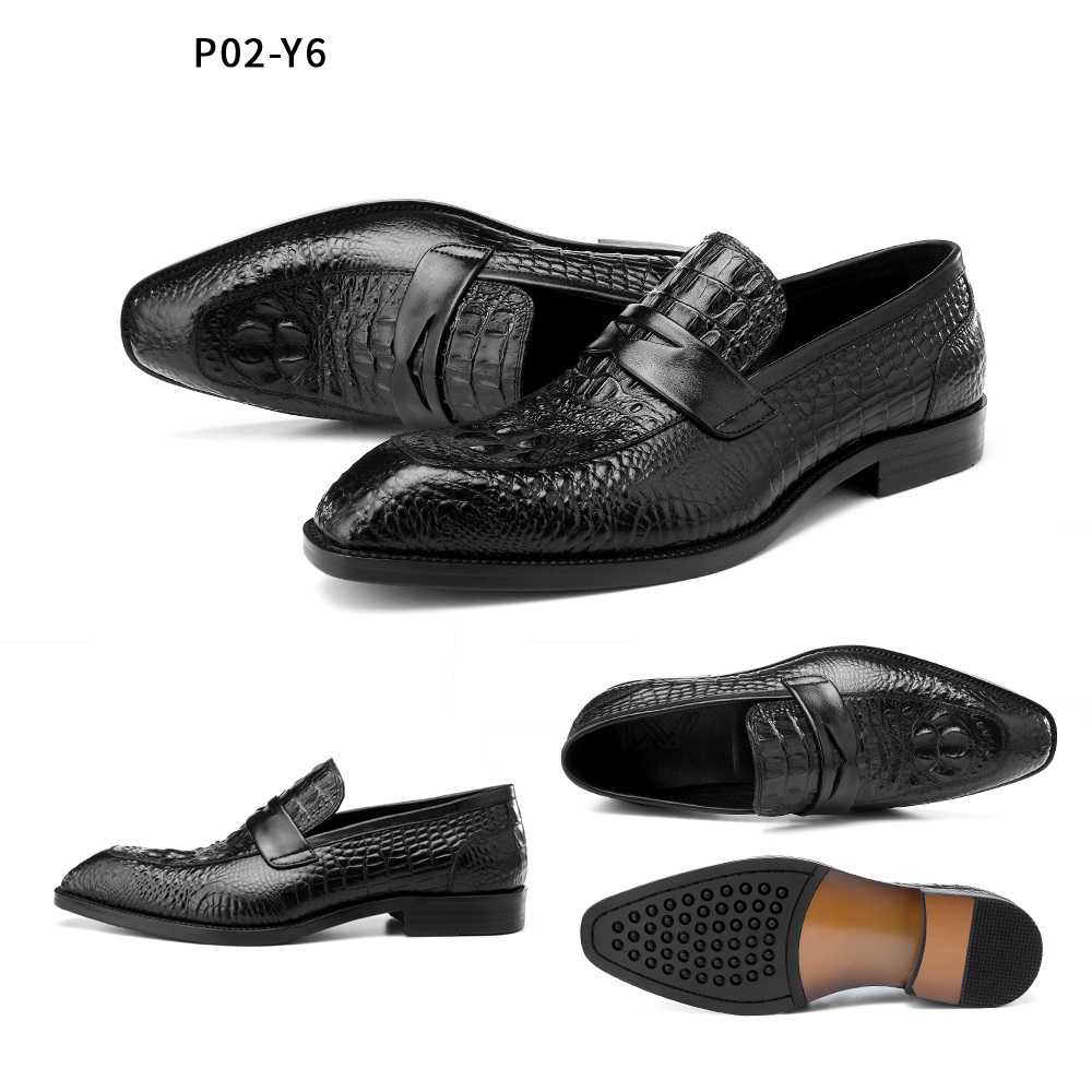 Dark-colored loafers men's casual leather shoes P02-Y6