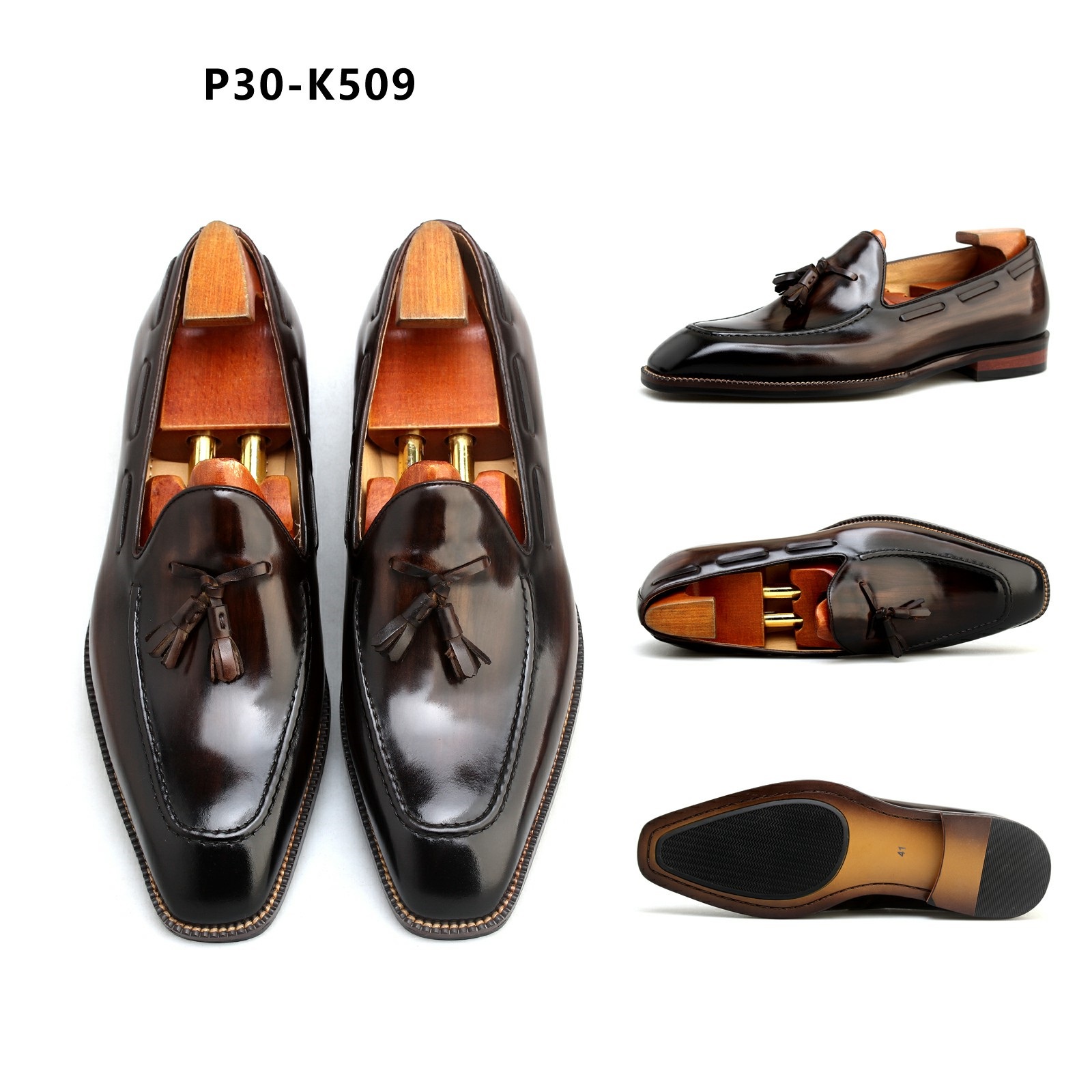 Dark-colored loafers for men, casual shoes P30-K509