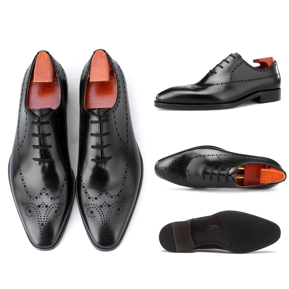 PAKERBONT Whole Cut Oxford Suede Black Brown Men's Genuine Leather Shoes F8-W5