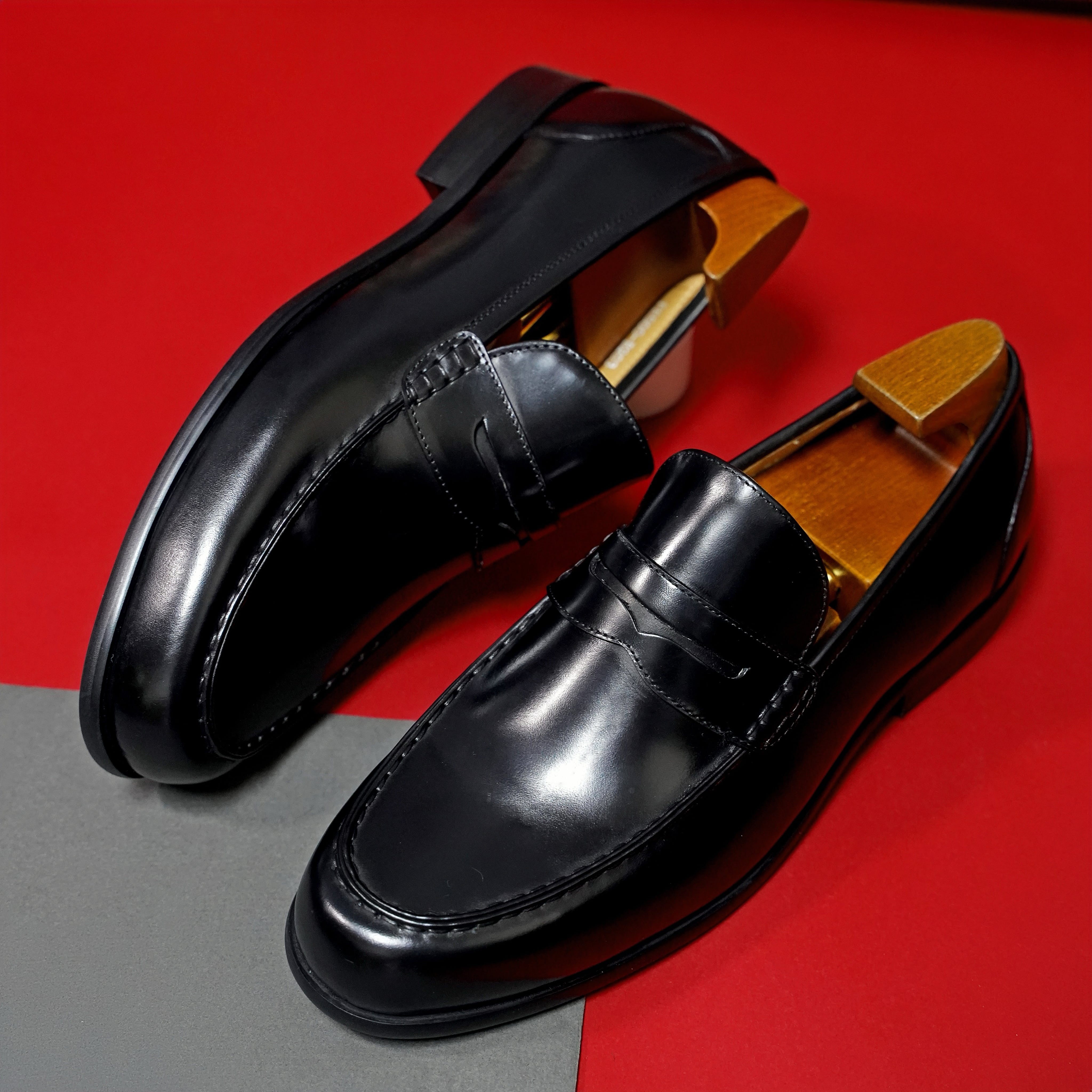 PAKERBONT Round Toe Penny Men's Loafers Casual Leather Shoes PE500-B203