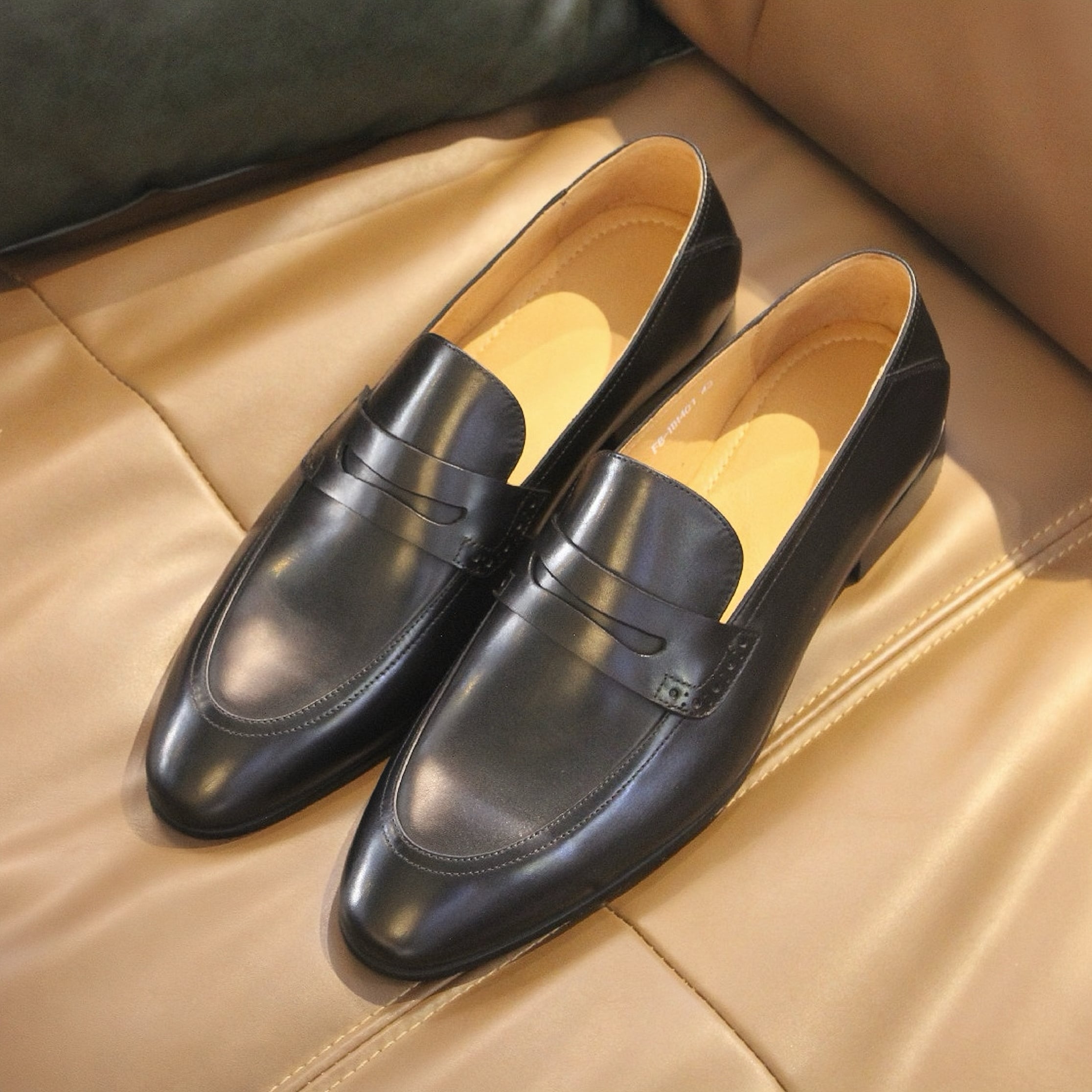 PAKERBONT Black Brown Penny Loafers Men's Casual Leather Shoes F8-HH401