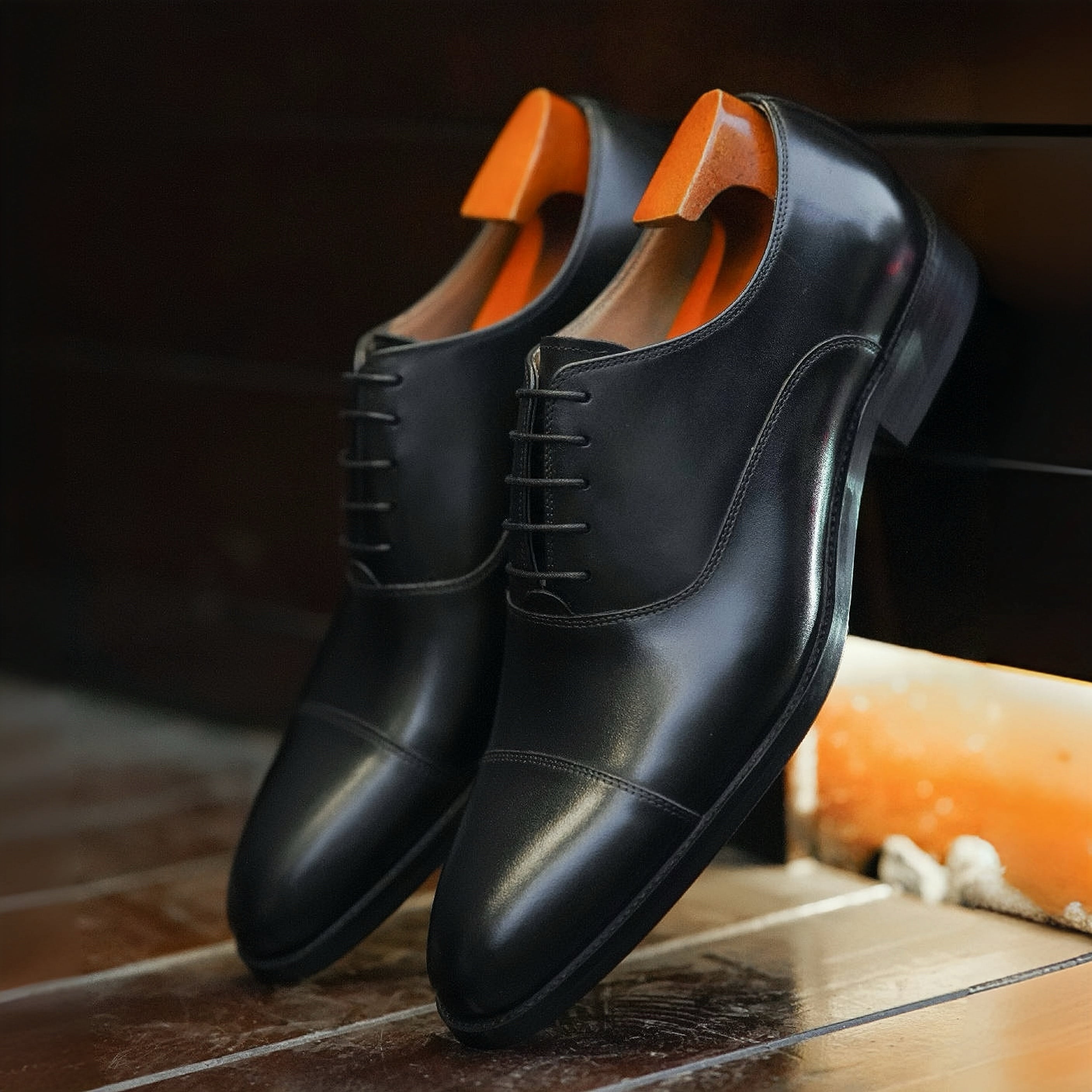 PAKERBONT Cap Toe Classic Leather Men's Leather Formal Business Shoes F-0702