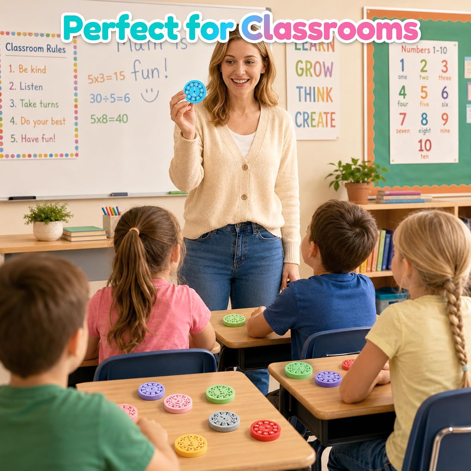 9 Pcs Math Fidget Spinners, 3rd 4th Grade Multiplication and Division Games | Hands-On Math Manipulatives, Math Game For Kids 8-12, Math Facts Learning Toys, Home Classroom Must Haves, Teacher Supplies