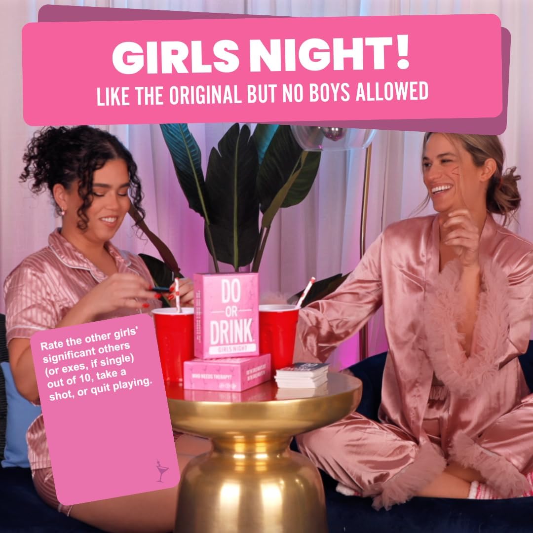 Do or Drink Girls Night - Bachelorette Party and Drinking Games with 250 Cards - Hilarious Challenges for Girls Weekend, 21st Birthdays, Bridal Showers - Great Party Starter for Game Night