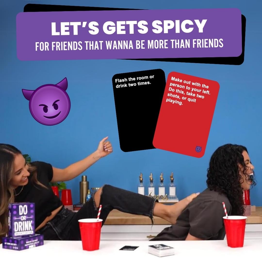 Do or Drink Naughty Edition - The Adult Drinking Game for Spicy Situations - Fun Party Games for Adults with 250 Cards