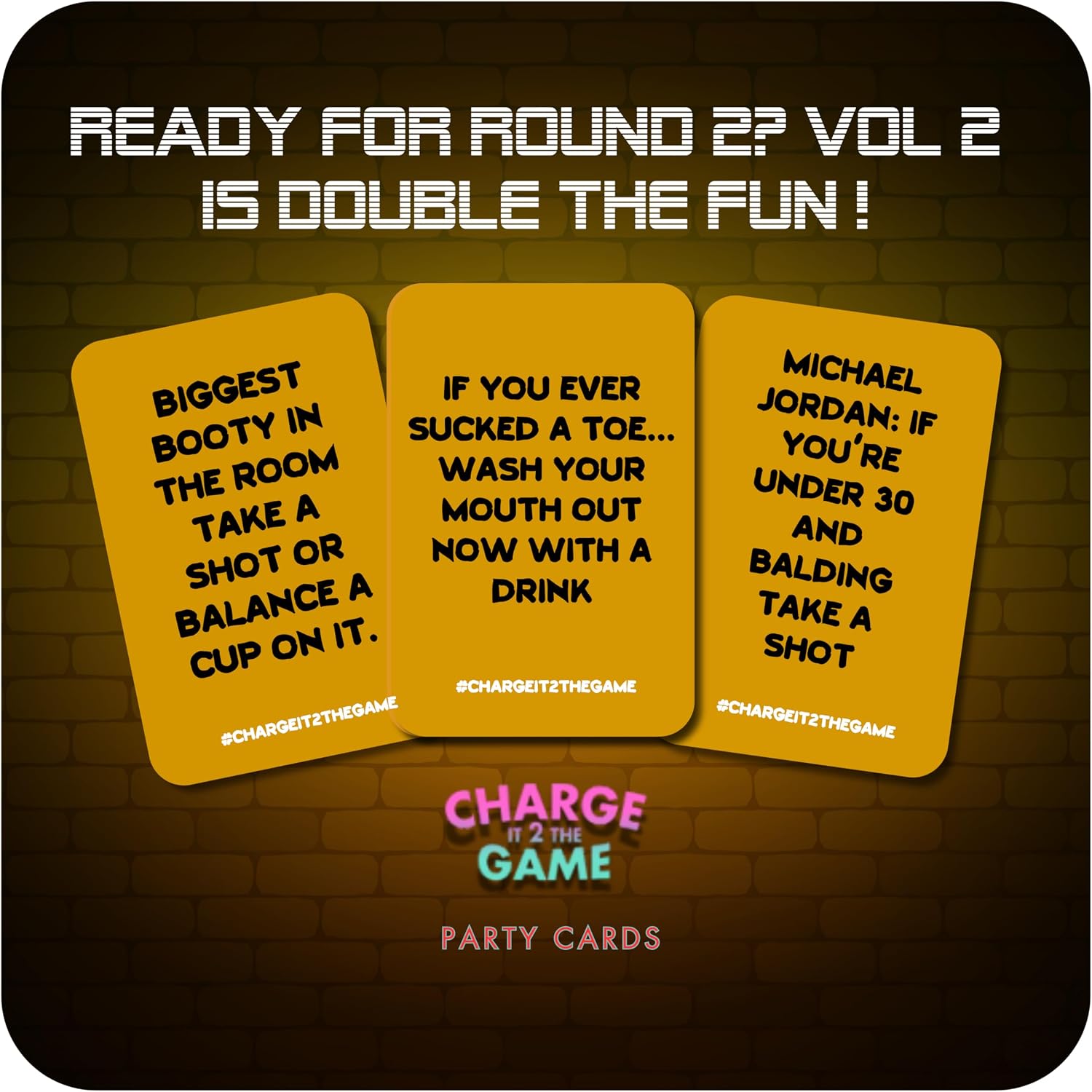 Charge It 2 The Game Drinking Cards - Vol 2 – Fun Adult Drinking Games for Game Night & Parties
