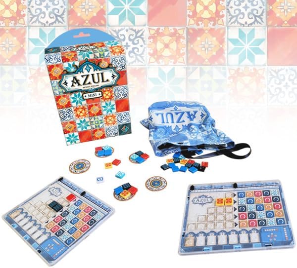 Asmodee Azul Mini Board Game - Portable Tile-Placement Fun, Strategy Game for Kids & Adults, Ages 8+, 2-4 Players, 30-45 Minute Playtime