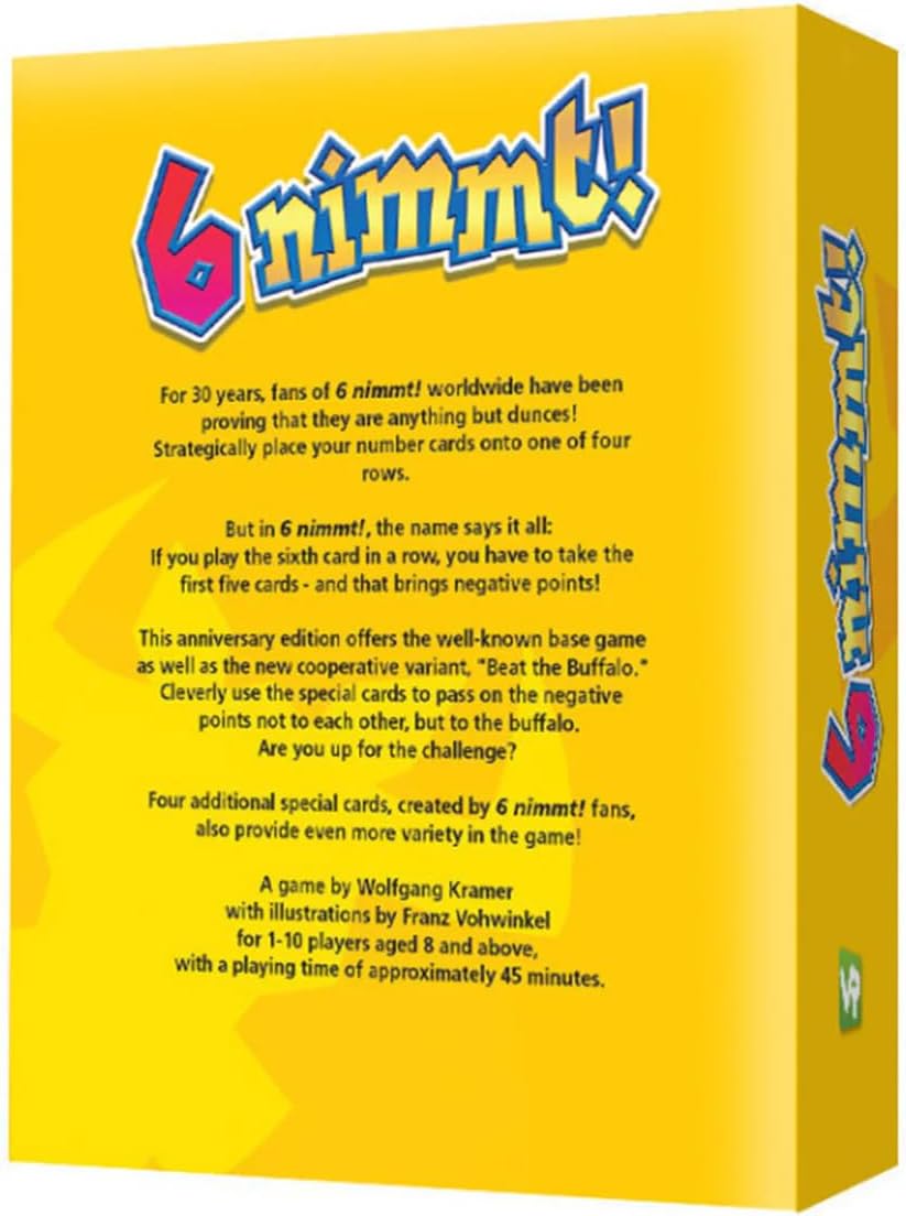 6 Nimmt! 30 Years Jubilee Edition Card Game Designed by Wolfgang Kramer for children and adults from 8 years