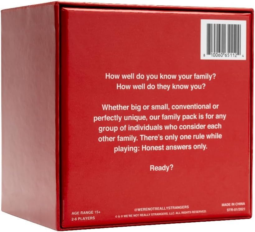 WE'RE NOT REALLY STRANGERS Family Edition Card Game for Teens and Adults