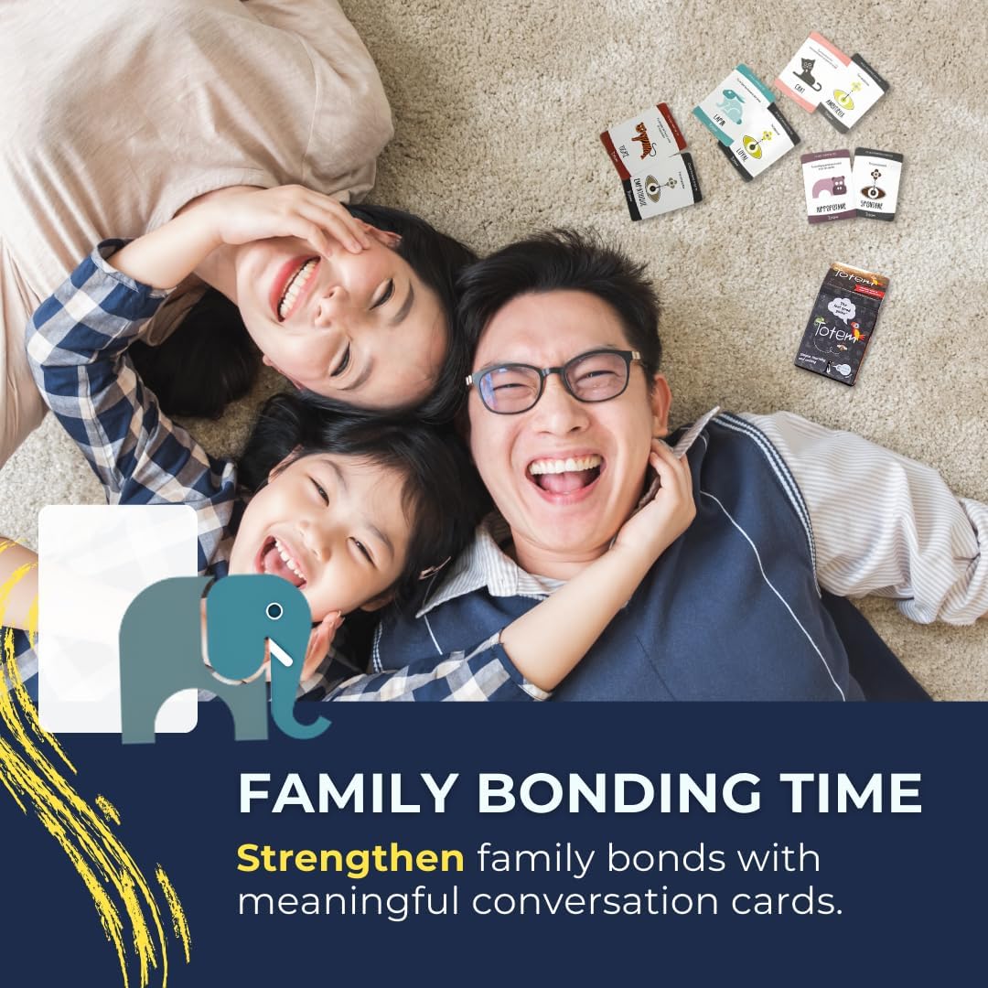 Totem Family Conversation Cards - Non-Competitive Family Bonding & Self-Esteem Card Game