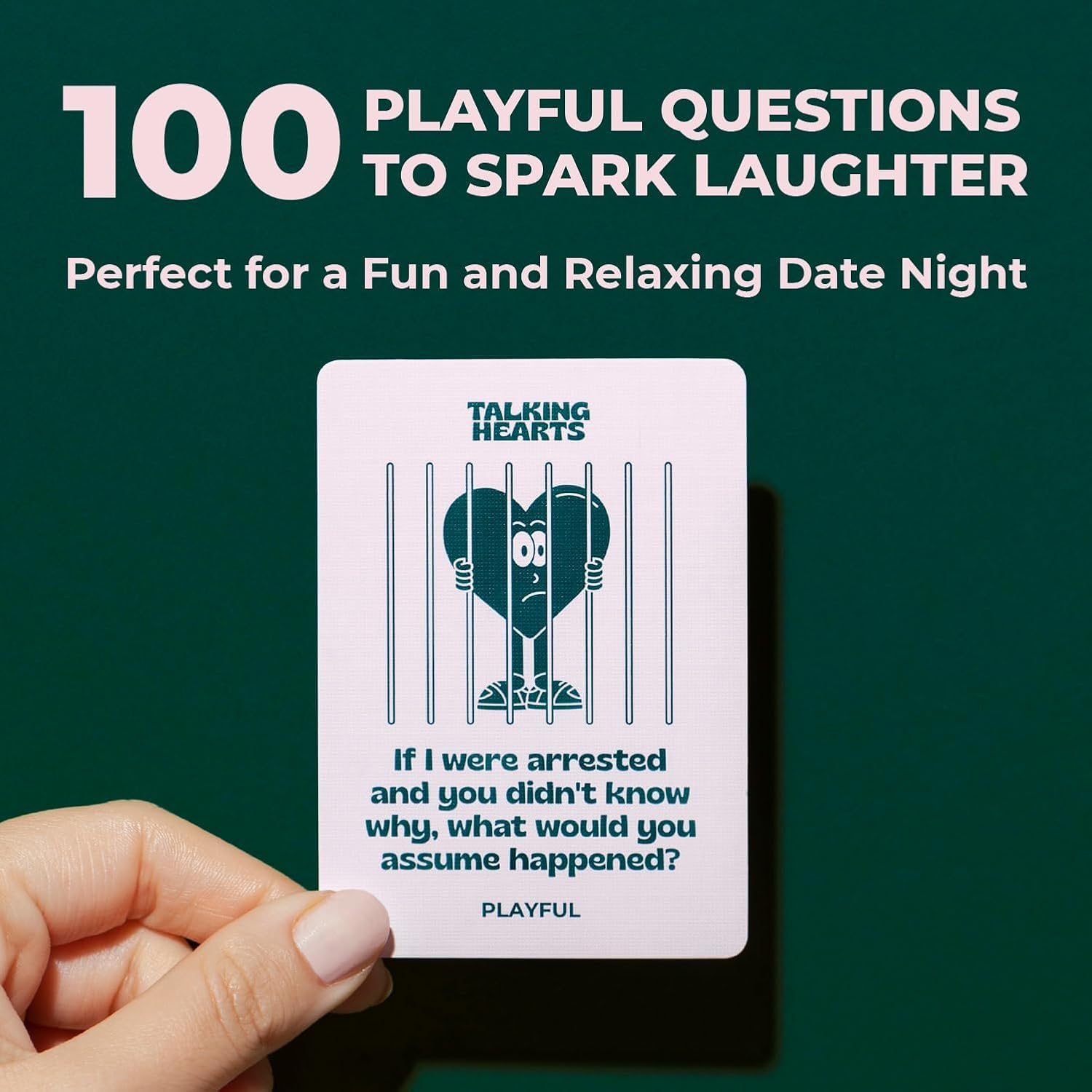 Talking Hearts Conversation Cards - Couple Card Game for Date Nights & Travel Adventures | Great Gift for Couples - 200 Questions & 2 Wild Cards