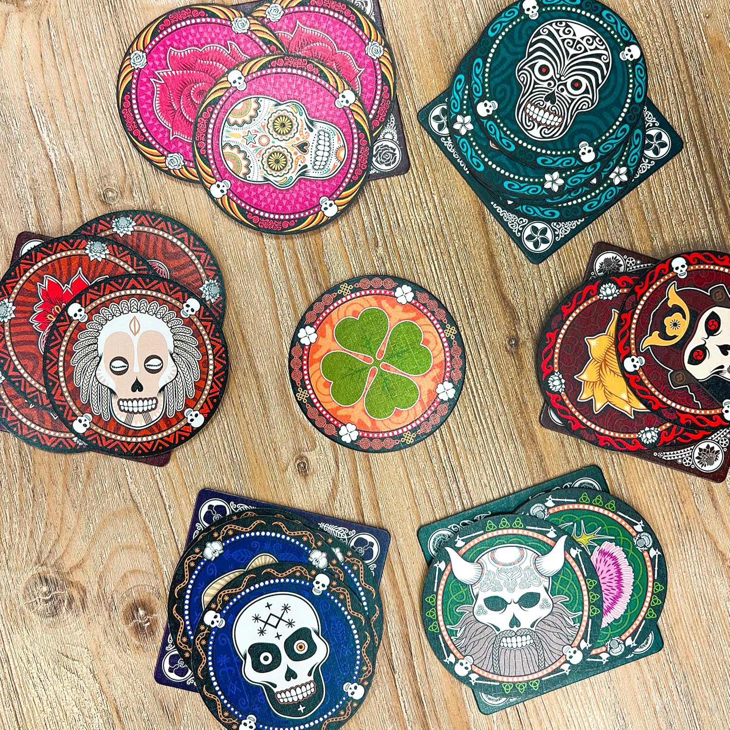 Skull Board Game - Bluffing & Bidding Party Games for Adults & Teens, Skulls, Social Deduction, Fun for Adults, Portable & Compact Board Game for Parties