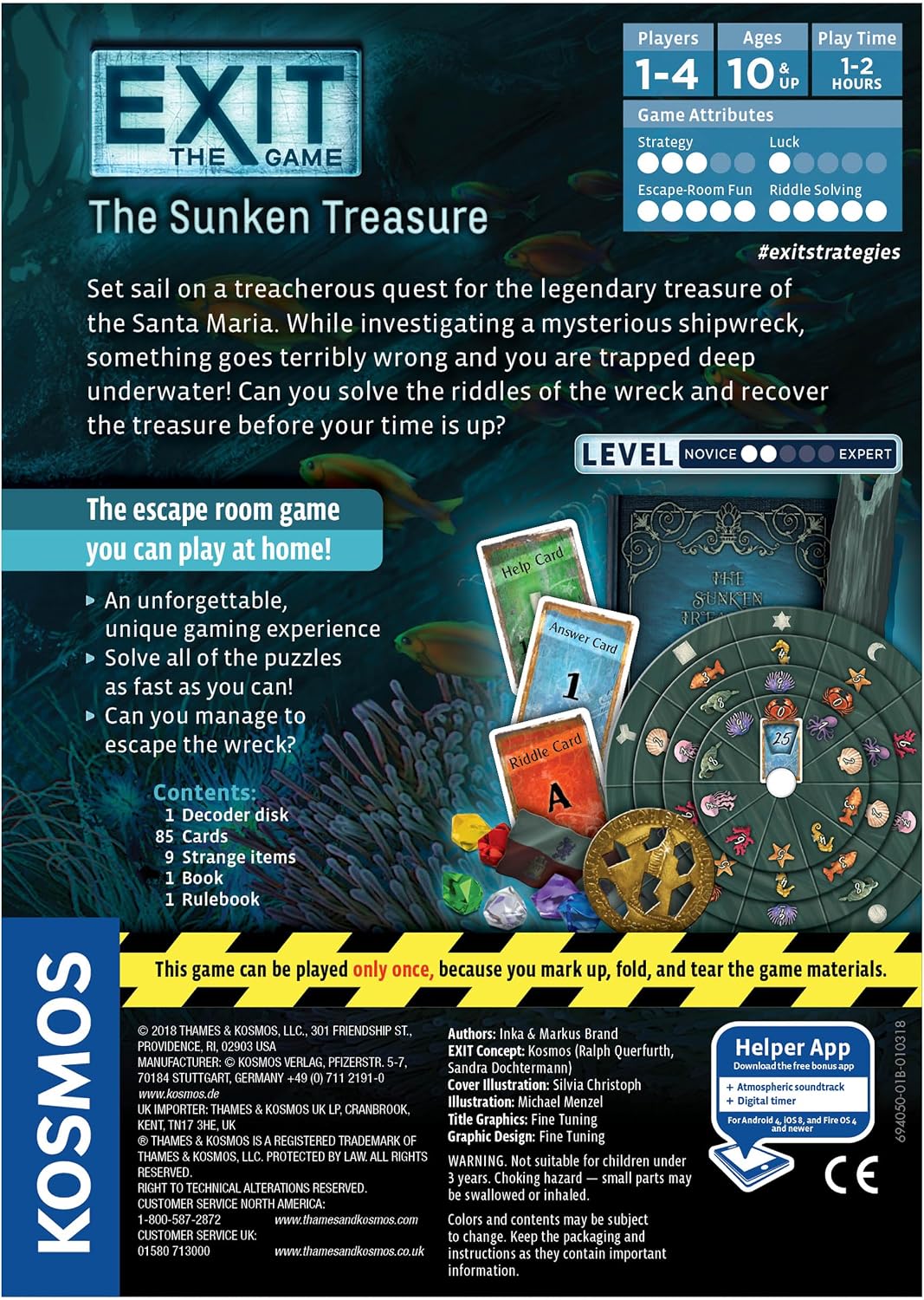 The Sunken Treasure | Exit: The Game - A Kosmos| Family-Friendly, Card-Based At-Home Escape Room Experience for 1 To 4 Players, Ages 10+