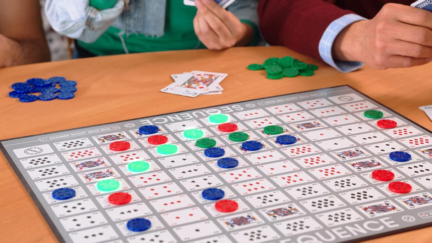 Sequence Premium Edition - Stunning Set with Giant Board (20.25 x 26.25 inches), Exclusive Chips and Deluxe Cards by Goliath