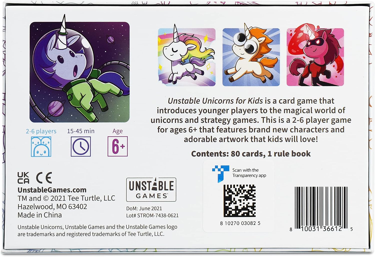 Unstable Games - Unstable Unicorns for Kids Edition Base Game - A Strategic Card Game for Kids!