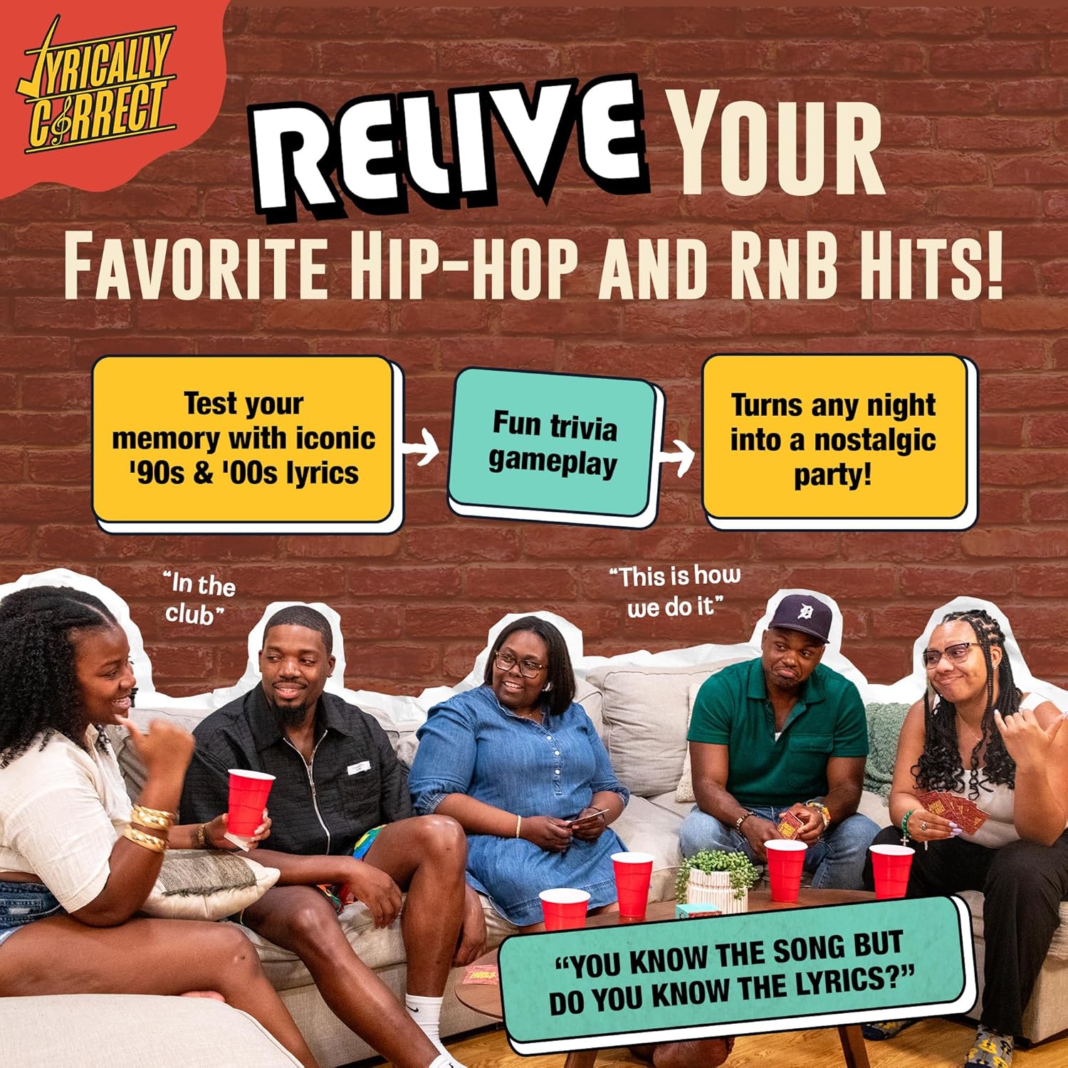 Lyrically Correct '90s & 2000s Hip-Hop & R&B Music Trivia Card Game | '90s & 2000s Hip-Hop & R&B Music Trivia Card Game for Family Game Nights, Parties, Cookouts & Music Lovers