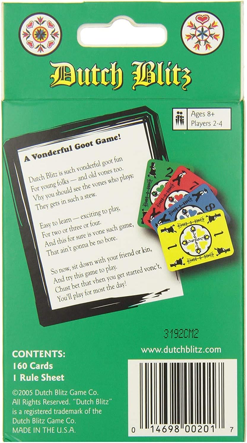 Dutch Blitz Card Game - Original Fast Paced Family Game with 160 Cards