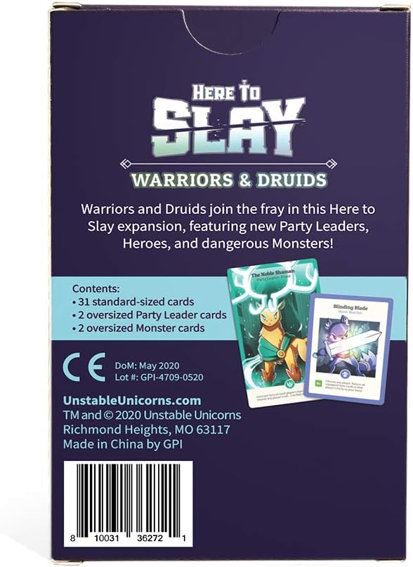 Unstable Games Here to Slay Warriors & Druids Expansion Pack