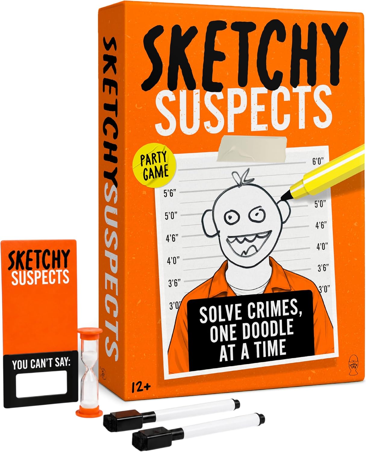 Sketchy Suspects Party Game - Sketch Wacky Criminals Based On Restricted Descriptions