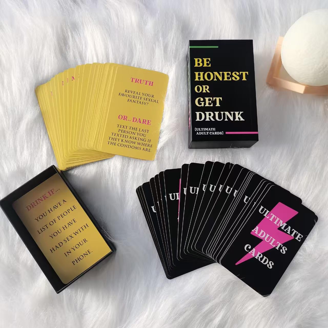 Be Honest or Get Drunk Adult Party Card Game, Ultimate Edition, Black