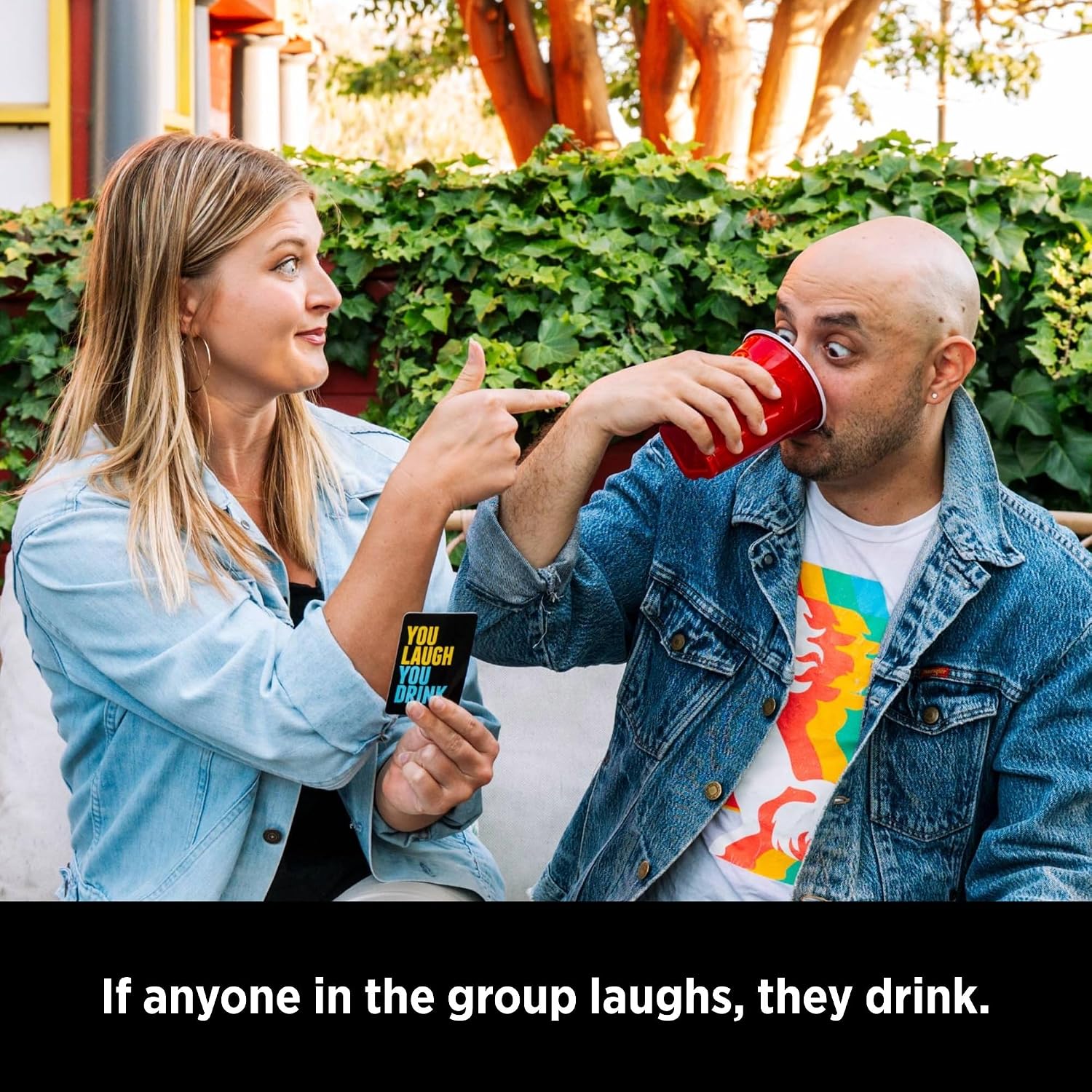 DSS Games You Laugh You Drink for People Who Can’t Keep A Straight Face [Try Not to Laugh Cards | Party Game for Adults | 150 Fun Prompt Cards for Game Nights
