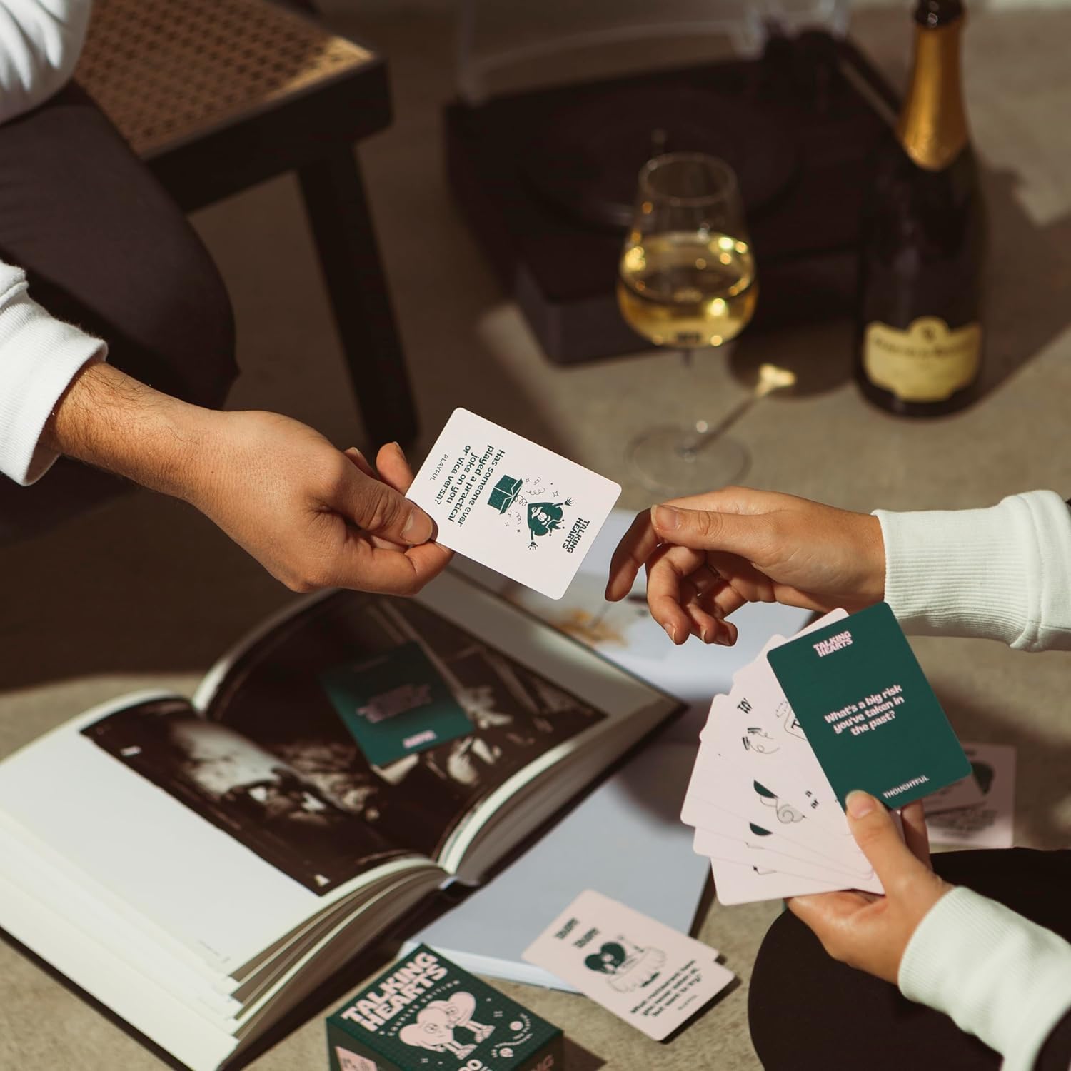 Talking Hearts Conversation Cards - Couple Card Game for Date Nights & Travel Adventures