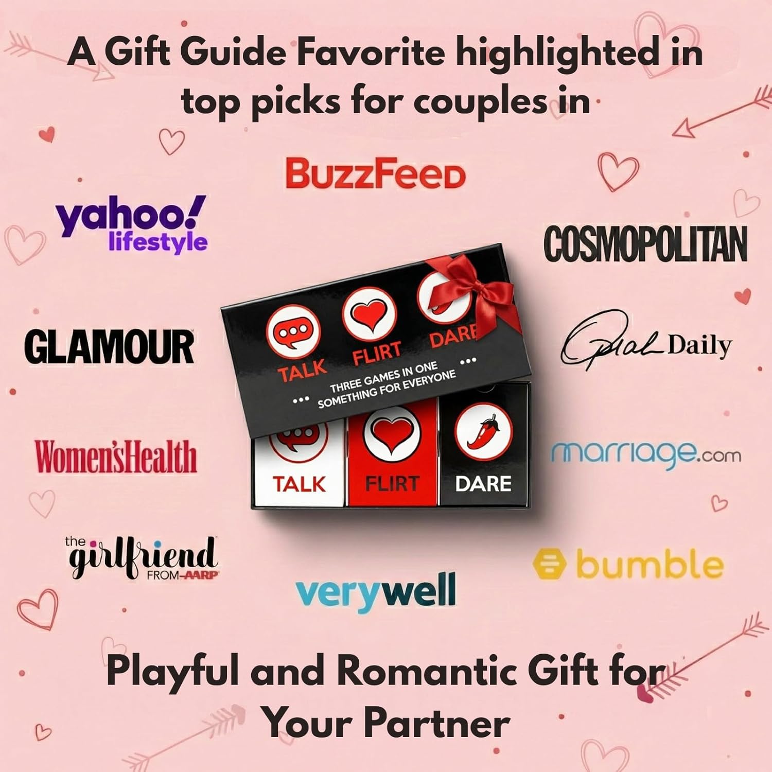 Talk Flirt Dare Couples Card Game, Date Night Conversation Cards for Adults