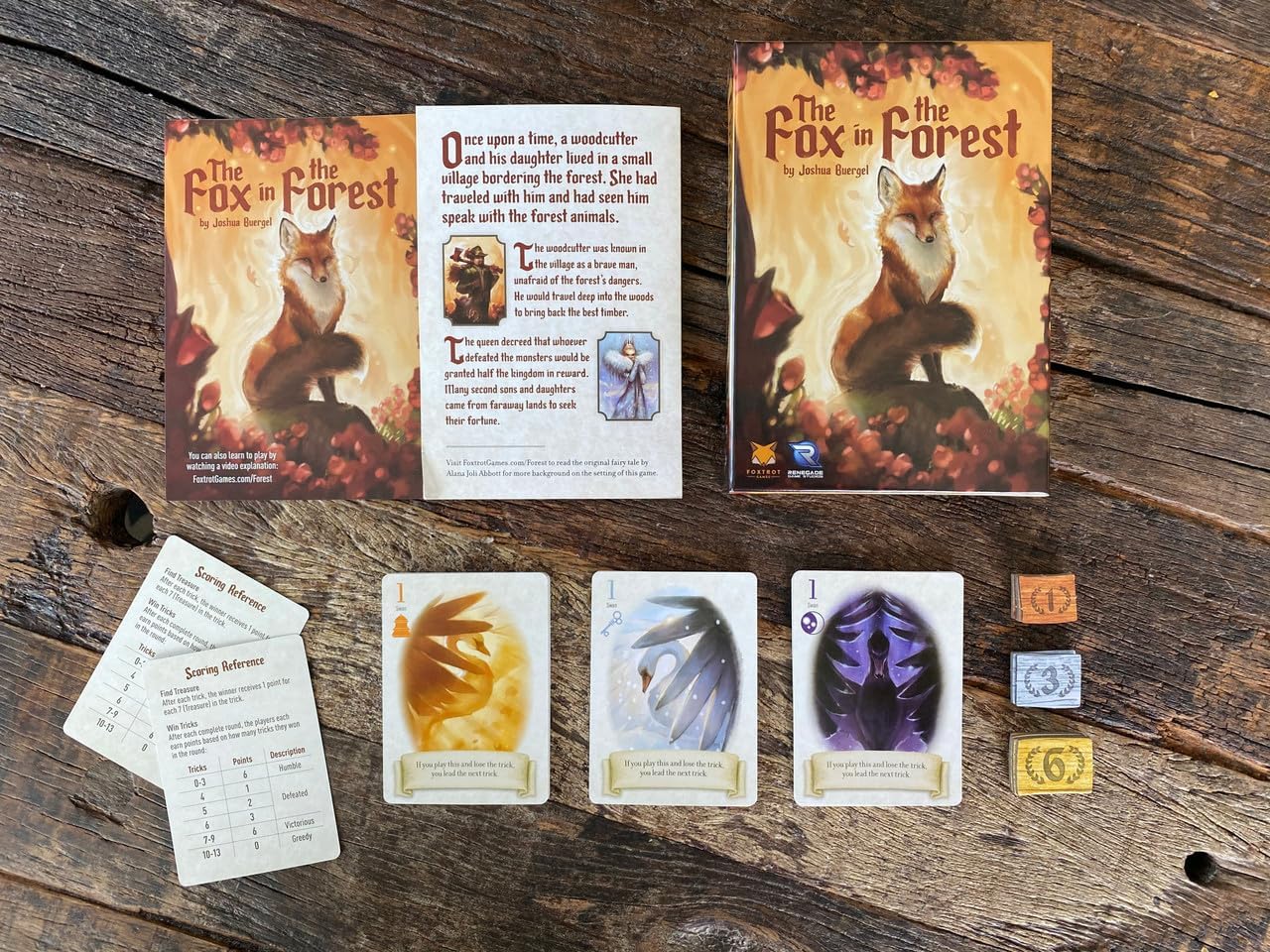 Renegade Game Studios Fox in the Forest ,2 Player Card Games, Trick-Taking Strategy Game for Adults, Compact Travel Board Game