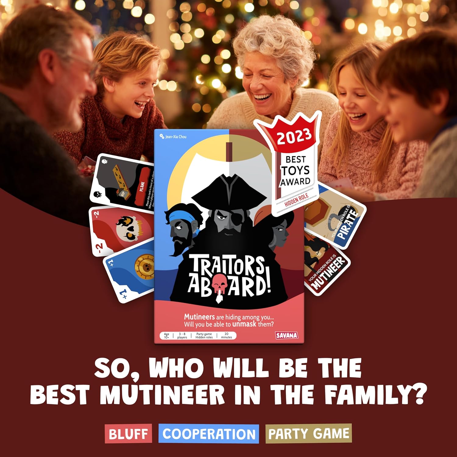 SAVANA Traitors Aboard - Award Winning Secret Identity Party Game - Fun, Bluffing and Betrayal
